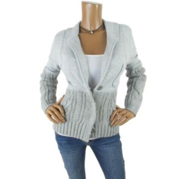 Free People Tops - FREE PEOPLE Womens Top L Gray Cardigan Sweater